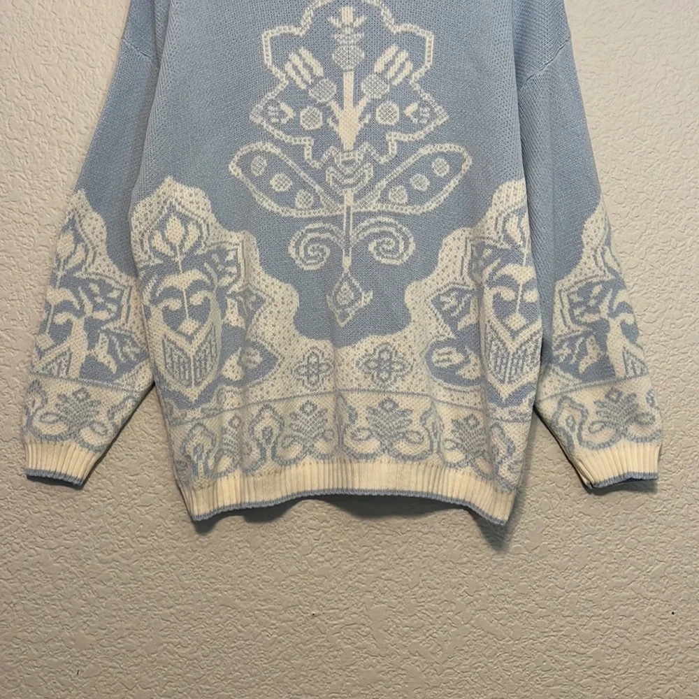 Vintage Floral Chunky Knit Sweater